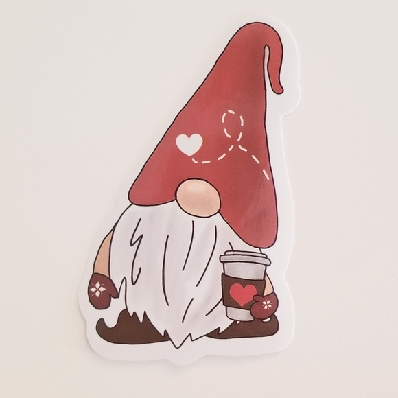 10/$10 Gnome & Coffee Sticker - Picture 1 of 1